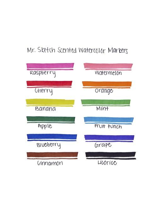 Sanford Mr Sketch Watercolor Markers Scented Assorted Colors Set Of 12 Item 203034