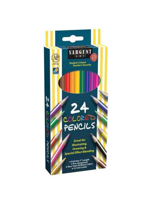 Sargent Art Color Pencils, Assorted Colors, Box Of 24 Item # 207442