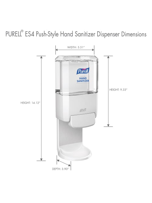 Purell Es4 Wall Mount Hand Sanitizer Dispenser White Office Depot