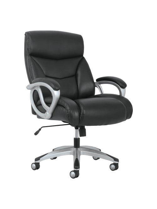 Basyx By Hon Big And Tall Bonded Leather High Back Chair Blacksilver Mist Office Depot