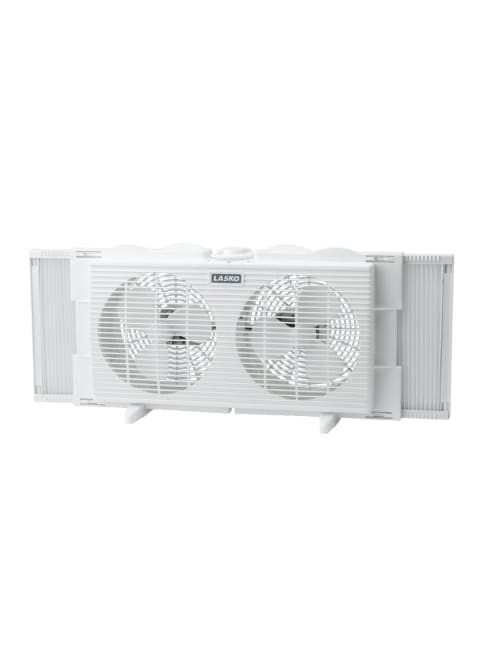 Lasko 7 2 Speed Twin Window Fan 10 5 H X 8 25 W X 21 75 D White Office Depot