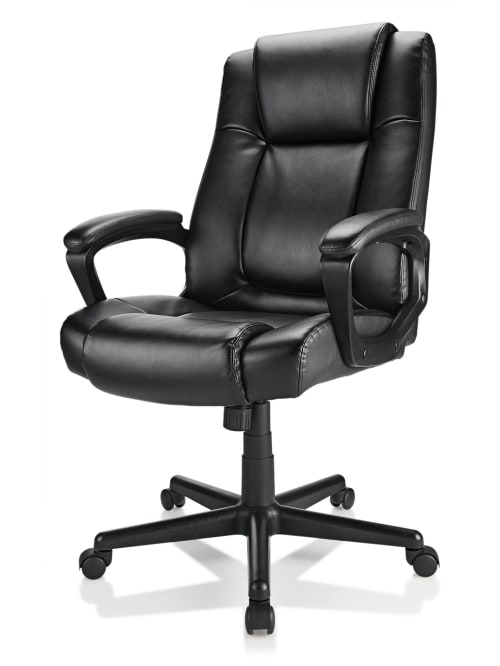 Realspace Hurston Leather High Back Chair Office Depot