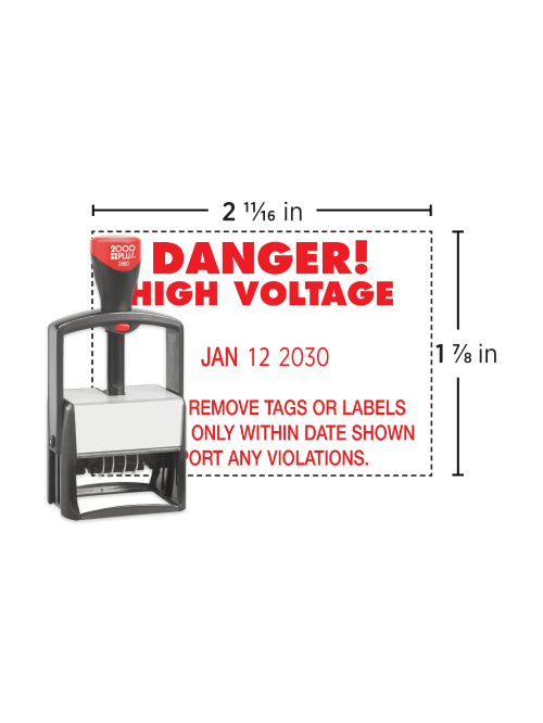 Custom 00 Plus Self Inking Date Stamp 1 78 X 2 1116 Impression Office Depot