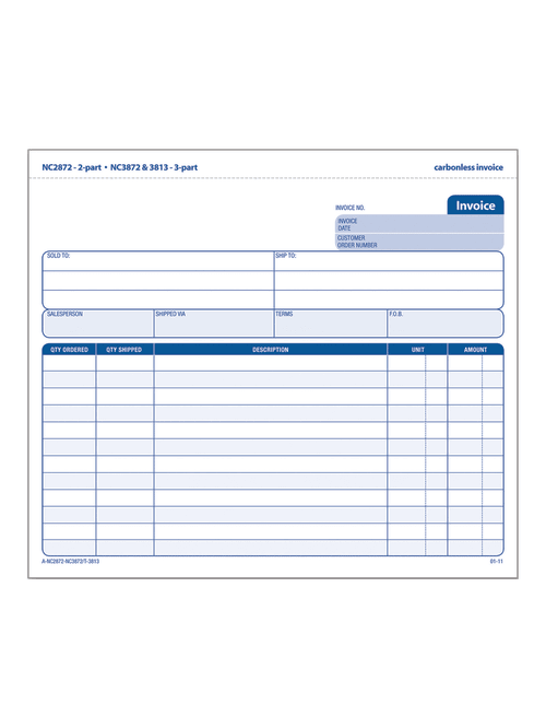 Adams 3 Part Carbonless Invoice Form Unit Set 8 12 X 7 716 Whitecanarypink Pack Of 50 Sets Office Depot