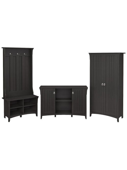 Bush Furniture Salinas Entryway Set Black Office Depot