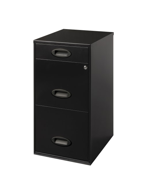 Realspace Soho 18 3 Drawer File Black Office Depot