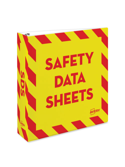 Avery Preprinted Safety Data Sheet 3 Ring Binder 2 Rings Redyellow Office Depot