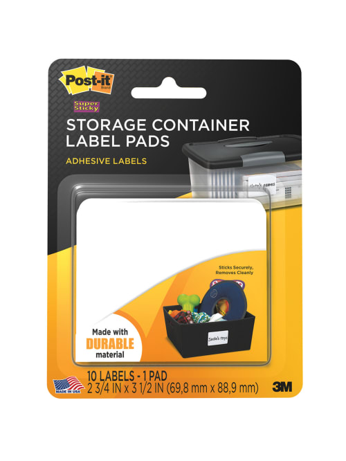 Post It Removable Storage Container Labels 2800 Sc 2 34 X 3 12 White Pack Of 10 Office Depot