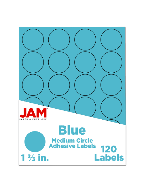 Jam Paper Circle Label Sticker Seals 1 23 Blue Pack Of 120 Office Depot