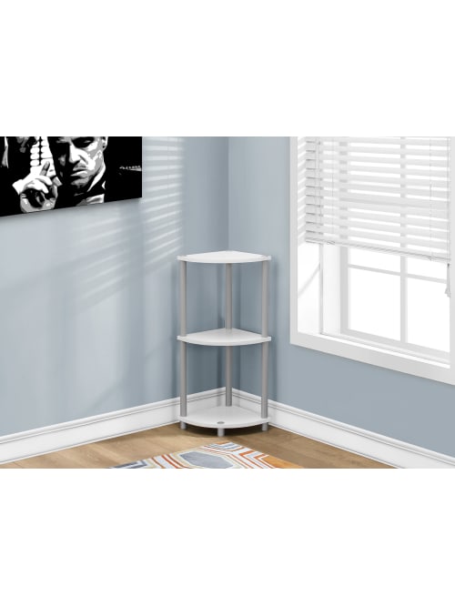 Monarch Specialties 3 Shelf Reversible Corner Accent Table Blackwhite Office Depot
