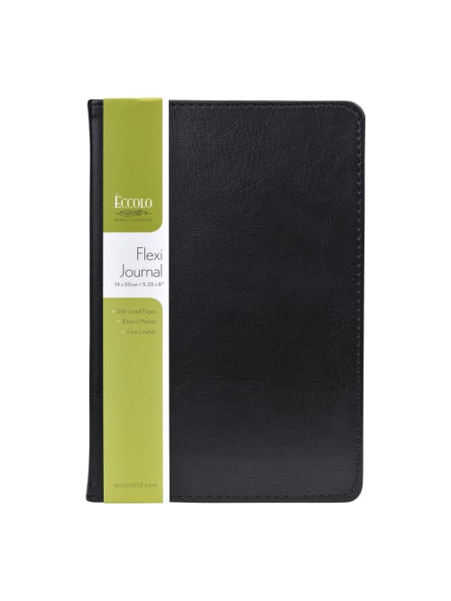Eccolo Faux Leather Journal Black Office Depot