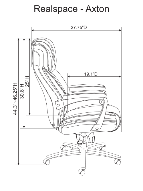 realspace axton big and tall chair gray office depot