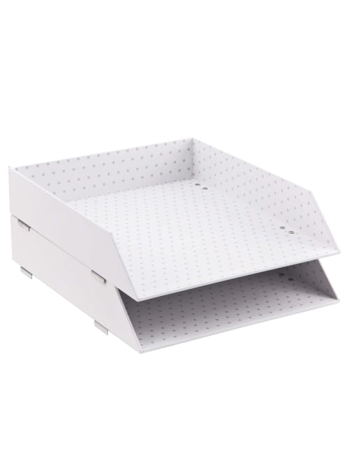See Jane Work White Dot Stacking Letter Tray Office Depot