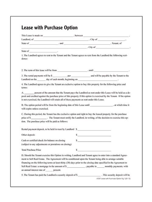 Adams Lease With Purchase Option Office Depot