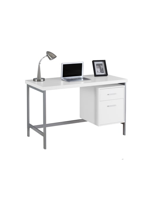 Used Monarch Specialties 60" Contemporary Computer Desk with Drawer White 