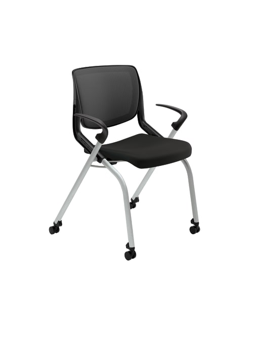 Hon Motivate Nestingstacking Flex Back Chair Blackplatinum Office Depot