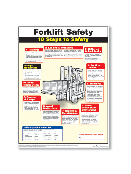 Complyright Forklift Safety Poster English 18 X 24 Office Depot