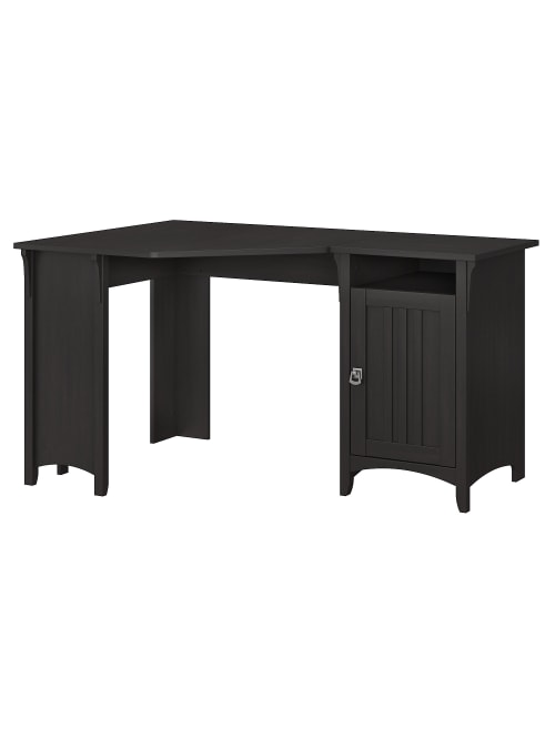 Bush Furniture Salinas Desk W Storage Black Office Depot
