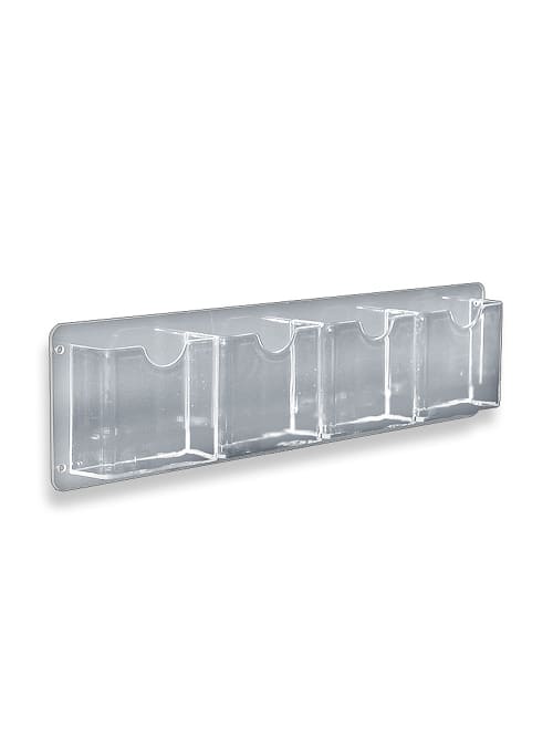 Azar Displays Wall Mount Brochure Holders Trifold 4 Pockets Acrylic 5 12 X 18 34 Pack Of 2 Office Depot