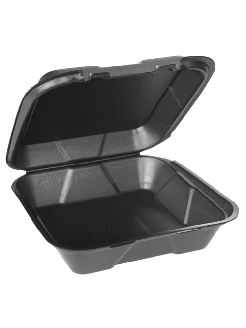 Genpak Snap It Vented Hinged Food Containers 3 H X 9 14 W X 9 14 D Black 100 Containers Per Bag Carton Of 2 Bags Office Depot
