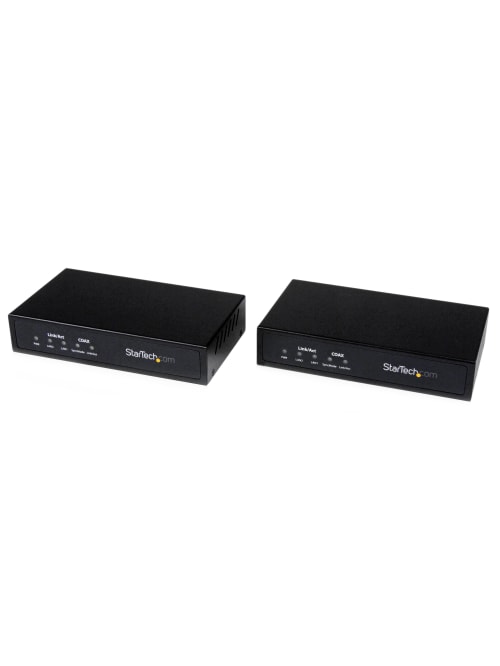 Startech Com Gigabit Ethernet Over Coaxial Unmanaged Network Extender Kit 2 4km Office Depot