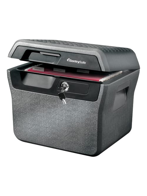 Sentrysafe Waterproof Fire Resistant File Holder 44 Lb 0 66 Cu Ft Capacity Charcoal Gray Office Depot