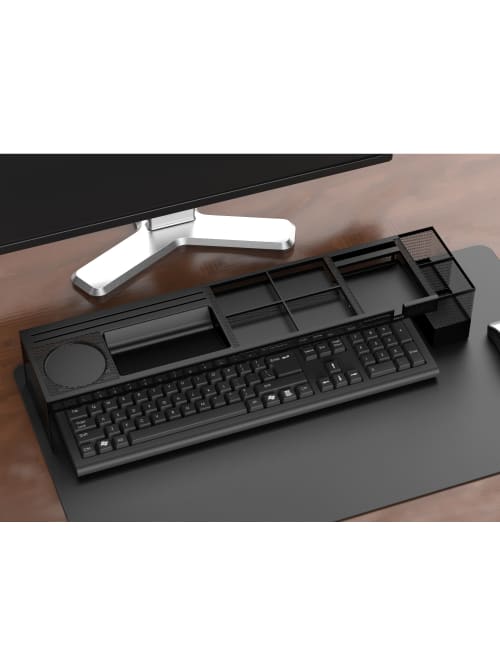 Mind Reader Axel Metal Desk Organizer With 3 Port Usb Charging Station 3 34 H X 22 116 W X 5 18 D Black Office Depot