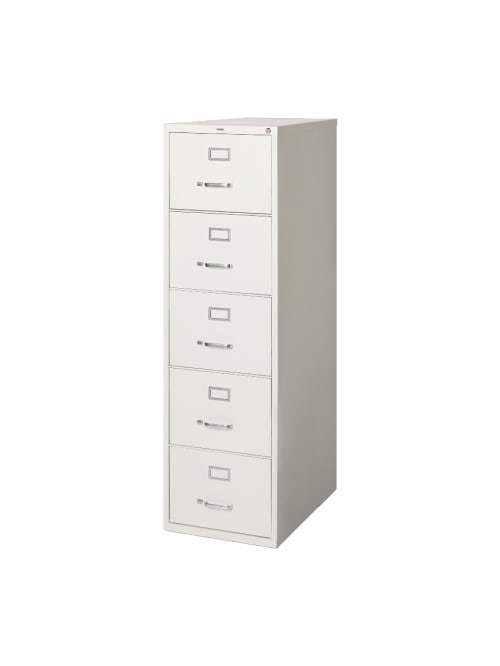 Lorell Fortress 26 12 D Vertical 5 Drawer Legal Size File Cabinet Metal Light Gray Office Depot
