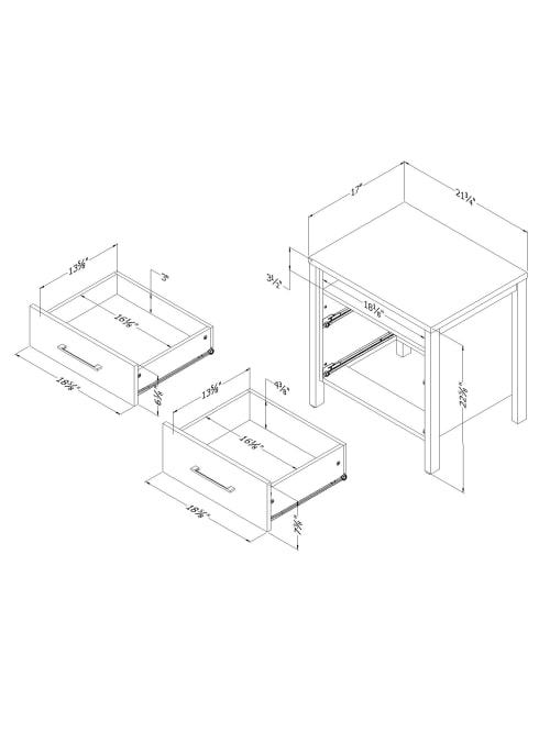 South Shore Munich Nightstand Weathered Oak Office Depot
