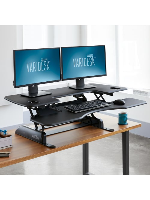 Varidesk Proplus Manual Standing Desk Converter 48 W Black Office Depot