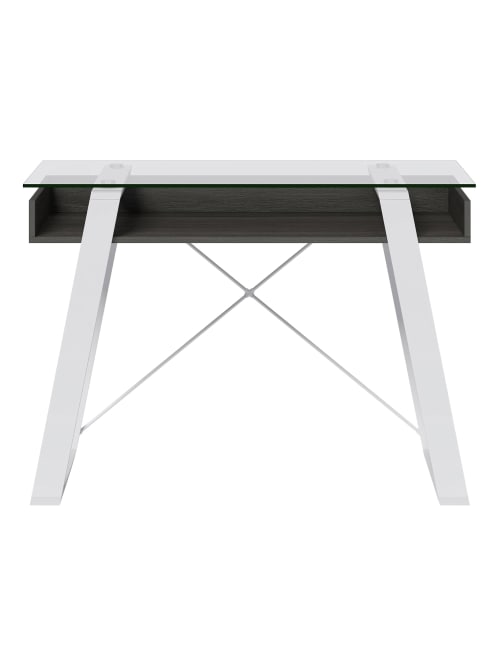 Elle D Cor Lara 42 W Writing Desk Cool Graysnow White Office Depot
