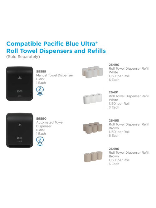 Pacific Blue Ultra Automated Paper Towel Dispenser By Gp Pro 59590 15 5 H X 12 9 W X 8 7 D Black Office Depot