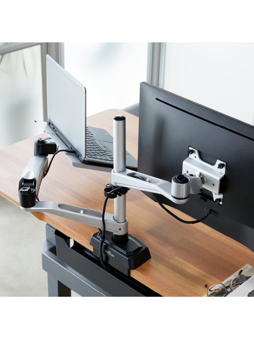 Varidesk Monitor Arm And Laptop Cradle Gray Office Depot