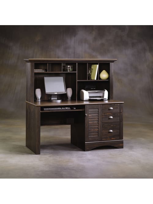 Sauder Harbor View Collection Computer Desk With Hutch Antiqued Paint Office Depot Detailed instruction booklet for quick and easy assembly. sauder harbor view collection computer desk with hutch antiqued paint item 287370