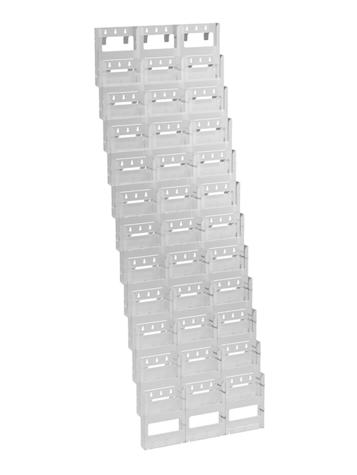 Azar Displays Wall Mount Brochure Holder Bifold 36 Pockets 38 X 19 Office Depot