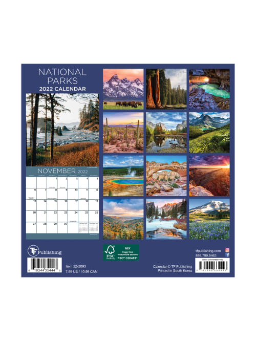 2022 National Parks Wall Calendar Tf Publishing