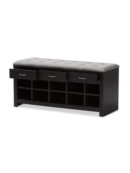 Baxton Studio Entryway Bench Grayespresso Office Depot