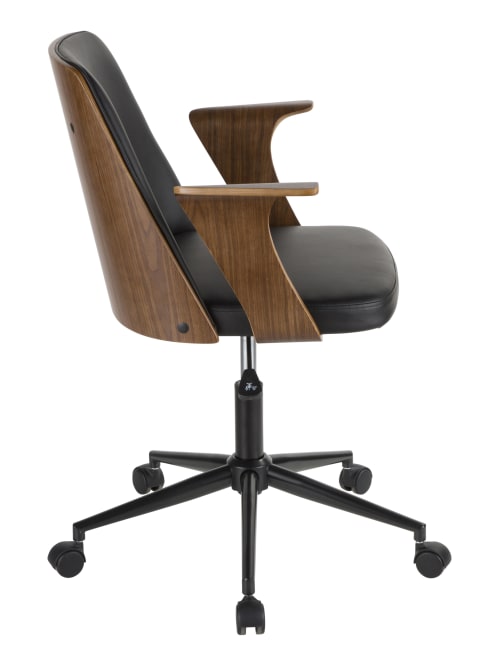 Lumisource Verdana Mid Century Modern Mid Back Chair Blackwalnut Office Depot
