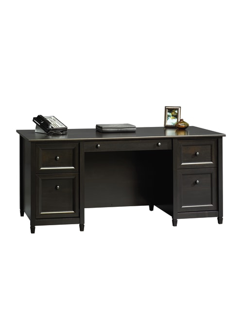 Sauder Edge Water 66 W Executive Desk Estate Black Office Depot Tribesigns l shaped desk with cabinet, large computer office desk table with drawer and storage shelves, business furniture with file cabinet combo, vintage finish & geay stainless steel legs. sauder edge water 66 w executive desk estate black item 296034