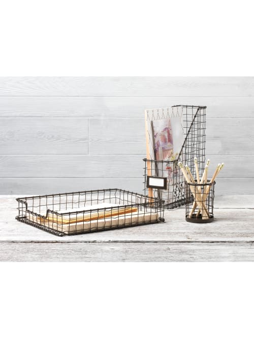See Jane Work Wire Letter Tray Rustic Bronze Office Depot