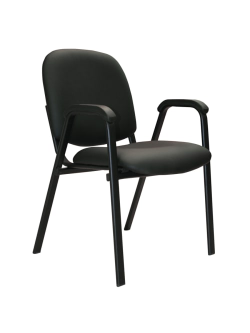 Office Stor Plus Stacking Chair Black Office Depot