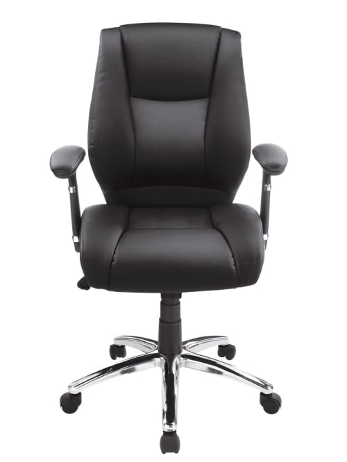 Realspace Eaton Bonded Leather Manager Mid Back Chair Black