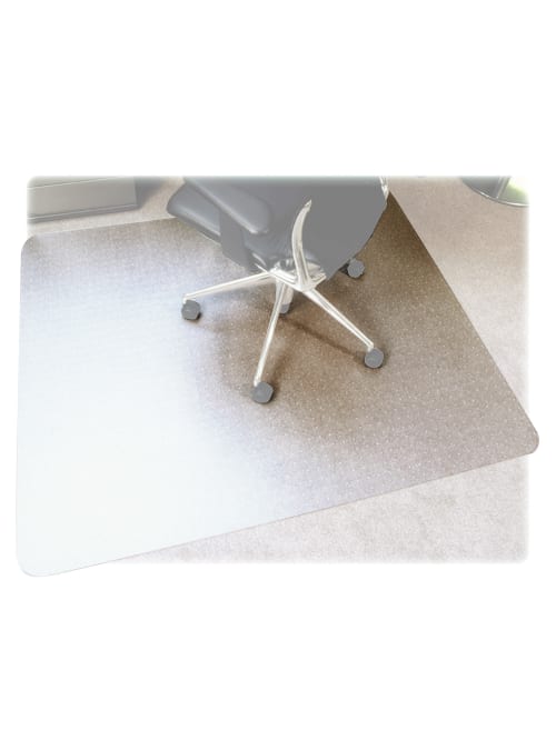 Floortex Polycarbonate Rectangular Chair Mat For Thick Carpet 53 X 48 Clear Office Depot