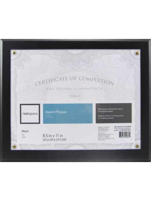 Realspace Award Plaque 8 12 X 11 Black Office Depot