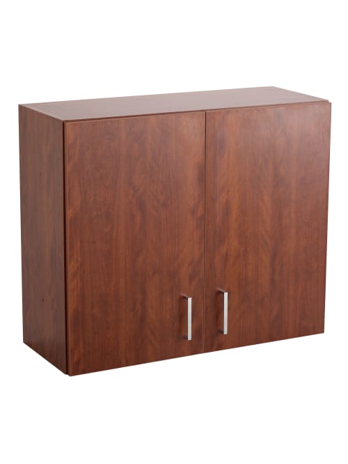 Safco Modular Hospitality Wall Cabinet Mahogany Office Depot