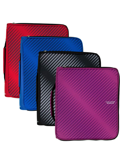 Five Star Multi Access Zipper 3 Ring Binder 2 Round Rings Assorted Colors Office Depot
