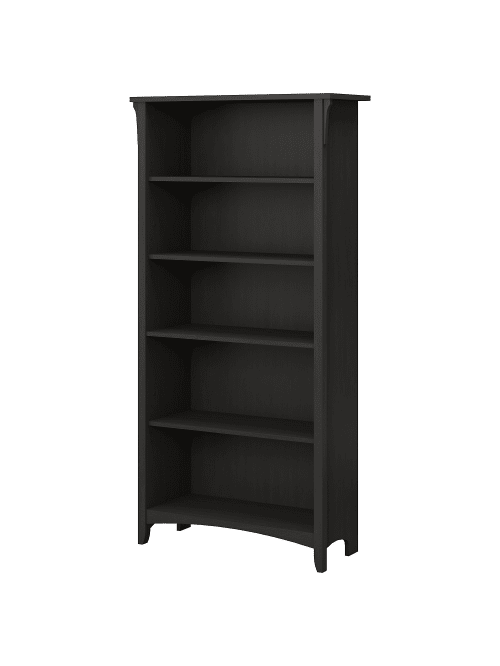 Bush Furniture Salinas 5 Shelf Bookcase Vintage Black Standard Delivery Office Depot
