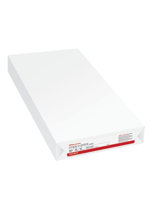 office depot brand copy and print paper legal size 8 1 2 x 14 20 lb ream of 500 sheets item 317339
