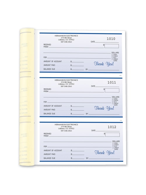 Custom Business Forms 3 Part Receipt Books Office Depot