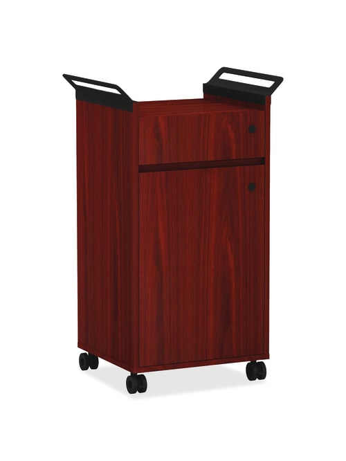 Lorell Mobile Storage Cabinet Small Mahogany Office Depot